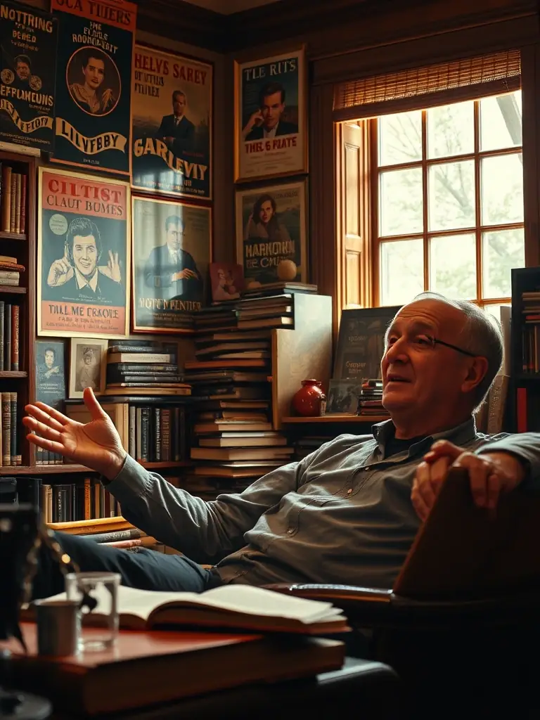 A vertical video still of a film historian discussing classic cinema, suitable for a reel on Educazione Cinefila.